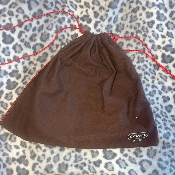 Coach Vintage Dust Bag Storage Cover Brown W/ Red Drawstring - Picture 2 of 2